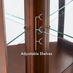 Corner Curio Cabinet with Lights(E26 light bulb not included)
