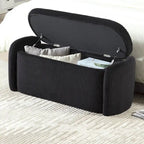 Entryway Upholstered Fabric Storage Ottoman
