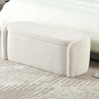 Entryway Upholstered Fabric Storage Ottoman