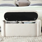 Entryway Upholstered Fabric Storage Ottoman