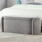 Entryway Upholstered Fabric Storage Ottoman
