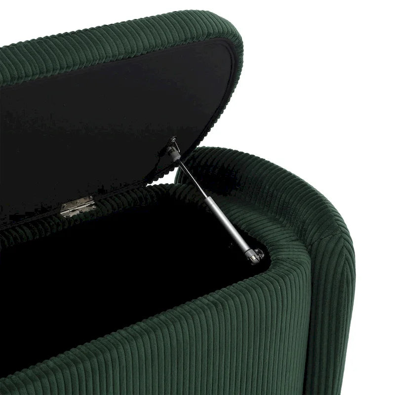 Entryway Upholstered Fabric Storage Ottoman
