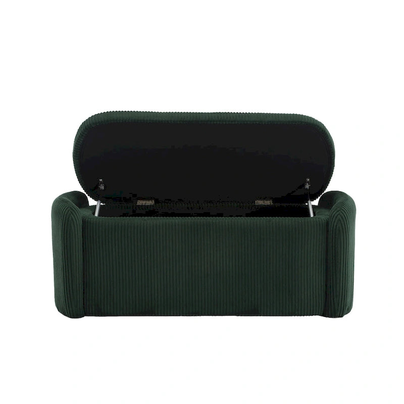 Entryway Upholstered Fabric Storage Ottoman