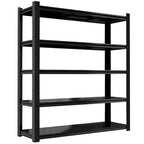 83.86 Inch Tall Black Metal Shelves with 5 Removable Dividers Are High Capacity and Load Bearing for Garages