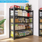 83.86 Inch Tall Black Metal Shelves with 5 Removable Dividers Are High Capacity and Load Bearing for Garages