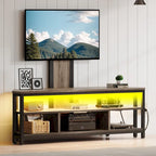 Moasis LED Light TV Stand with Mount, Power Outlet amd USB Port for TVs up to 70
