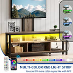 Moasis LED Light TV Stand with Mount, Power Outlet amd USB Port for TVs up to 70