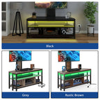 Moasis LED Light TV Stand with Mount, Power Outlet amd USB Port for TVs up to 70