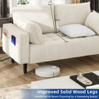 Moasis 56  Velvet Tufted Loveseat Sofa with Button Tufted Seat and Side Storage Pocket