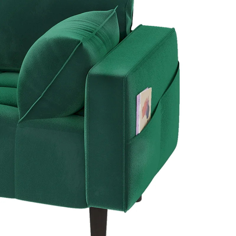 Moasis 56  Velvet Tufted Loveseat Sofa with Button Tufted Seat and Side Storage Pocket