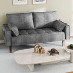 Moasis 56  Velvet Tufted Loveseat Sofa with Button Tufted Seat and Side Storage Pocket