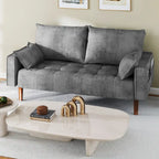 Moasis 56  Velvet Tufted Loveseat Sofa with Button Tufted Seat and Side Storage Pocket