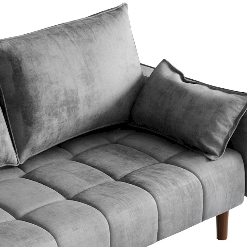 Moasis 56  Velvet Tufted Loveseat Sofa with Button Tufted Seat and Side Storage Pocket