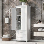 Tall Storage Cabinet with Two Drawers