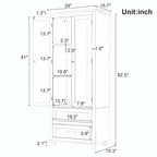 Tall Storage Cabinet with Two Drawers