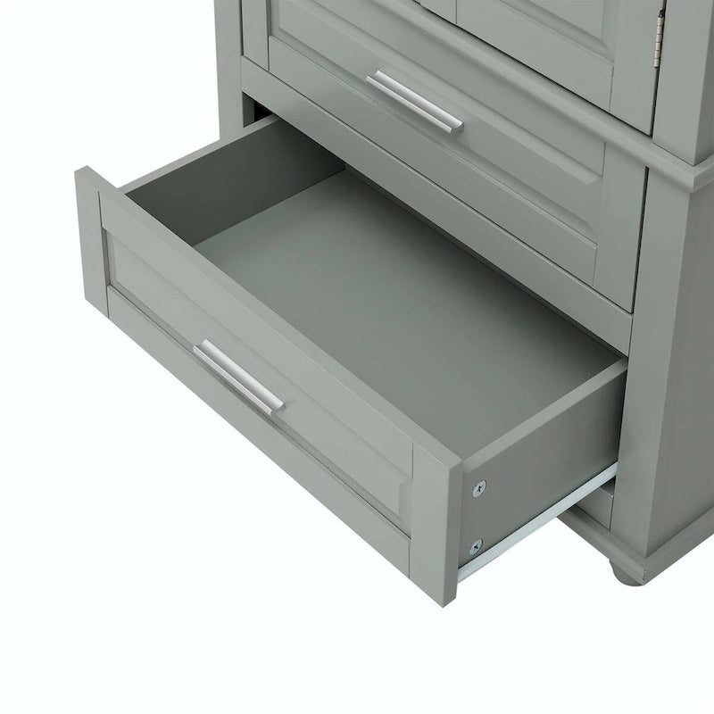 Tall Storage Cabinet with Two Drawers