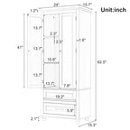 Tall Storage Cabinet with Two Drawers