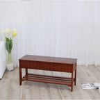 Quality Solid Wood Shoe Bench with Storage for Living Room