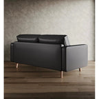 Stateside Mid-Century Square Arm Leather Covered Loveseat Sofa 59