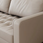 Stateside Mid-Century Square Arm Leather Covered Loveseat Sofa 59