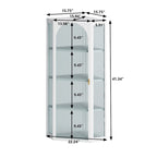 Roomfitters Glass Door Wall-Mounted Corner Cabinet with Four-Tier Storage - Ideal for Bedroom, Living Room, Bathroom, Kitchen
