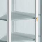 Roomfitters Glass Door Wall-Mounted Corner Cabinet with Four-Tier Storage - Ideal for Bedroom, Living Room, Bathroom, Kitchen
