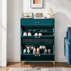 Shoe Storage Cabinet for Entryway, Free Standing Shoe Organizer with 2 Flip Drawers, Hidden Shoe Rack Storage Organizer