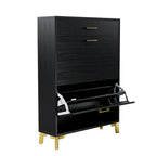 Shoe Storage Cabinet for Entryway, Free Standing Shoe Organizer with 2 Flip Drawers, Hidden Shoe Rack Storage Organizer