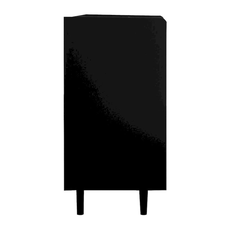 Sideboard Buffet Cabinet, Storage Cabinet with Red Doors, 2 Drawers with unique panel styling and 2 Open Storage Compartment