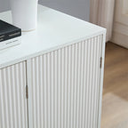 Wavy Texture Buffet Cabinet,White Accent Cabinet,Modern Bookcase