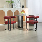 Contemporary Designed PU Fabric Upholstered Accent,Dining Chair,Barrel Side Chairs Kitchen Armchair for Living Room set of 2