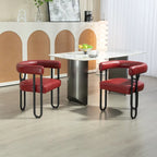 Contemporary Designed PU Fabric Upholstered Accent,Dining Chair,Barrel Side Chairs Kitchen Armchair for Living Room set of 2