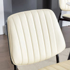 Retro Linen Dining Chairs Set of 2, Bentwood Back with Metal Legs