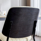 Retro Linen Dining Chairs Set of 2, Bentwood Back with Metal Legs
