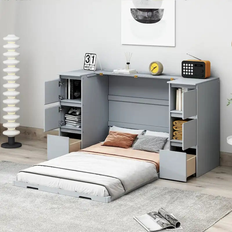 Full Size Murphy Bed with Drawers