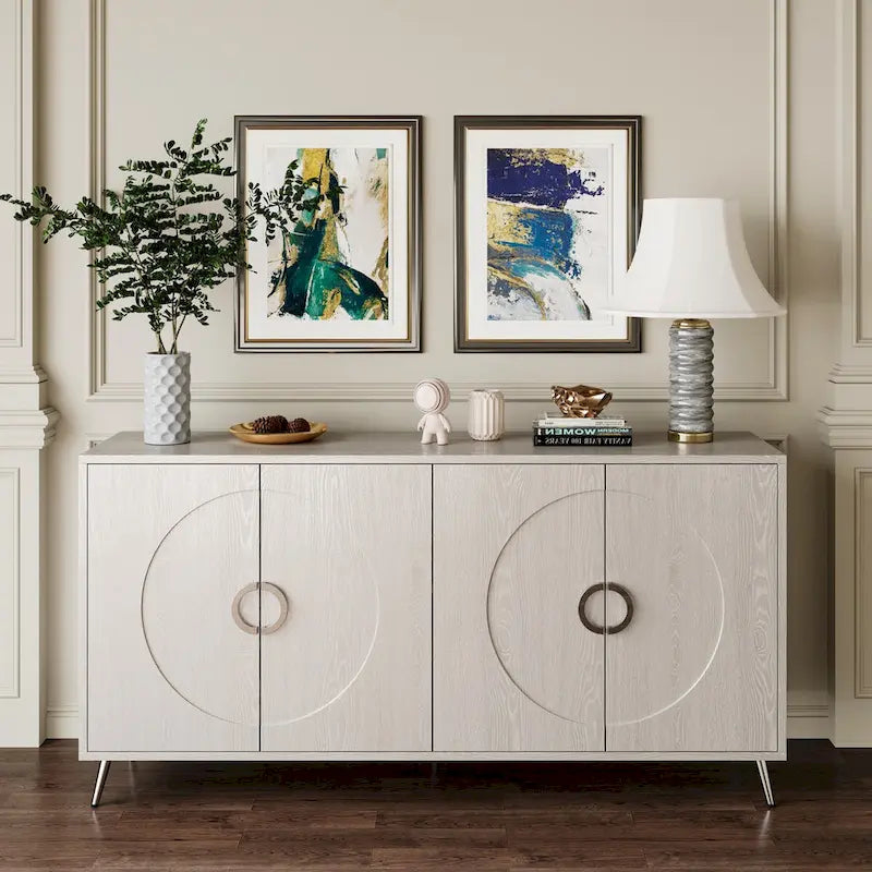 59.84W 4 Door Wooden Cabinet Sideboard Buffet - N/A