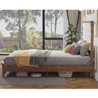 King Size Bed Frame with Upholstered Headboard, Charging Station