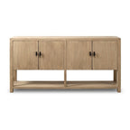 Approx.67 Inches Long Four Doors Sideboard with Shelf Weathered Natural