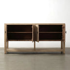 Approx.67 Inches Long Four Doors Sideboard with Shelf Weathered Natural