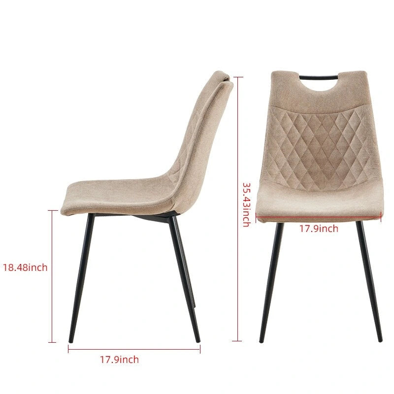 5 Pieces Dining Set,Table Metal Leg Mid-century Dining Table for 4-6 people With MDF Table Top,Pedestal Dining Table