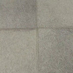 Leather Geometric Home Bench with Angled Silver Metal Base - Light Grey - Roche River Decor