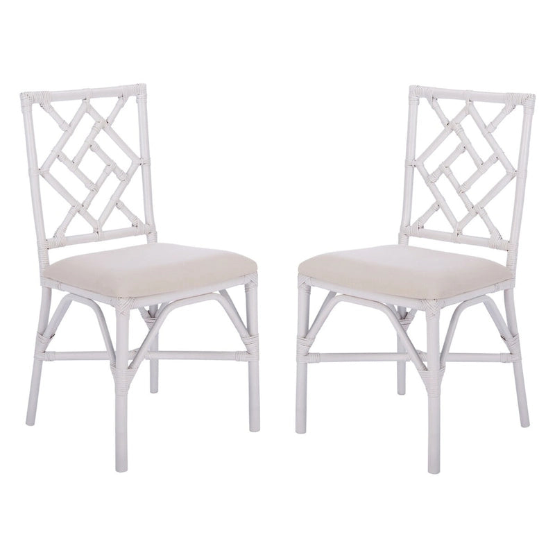 SAFAVIEH Maye Rattan Accent Chair with Cushion (Set of 2) - 18.5  W x 20.9  L x 35.8  H - 19Wx21Dx36H