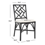 SAFAVIEH Maye Rattan Accent Chair with Cushion (Set of 2) - 18.5  W x 20.9  L x 35.8  H - 19Wx21Dx36H