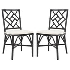 SAFAVIEH Maye Rattan Accent Chair with Cushion (Set of 2) - 18.5  W x 20.9  L x 35.8  H - 19Wx21Dx36H