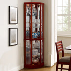 6 Shelf Lighted Corner Curio Cabinet(E26 light bulb not included)