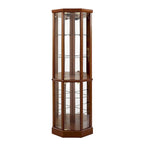 6 Shelf Lighted Corner Curio Cabinet(E26 light bulb not included)