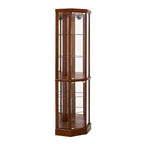 6 Shelf Lighted Corner Curio Cabinet(E26 light bulb not included)