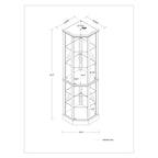 6 Shelf Lighted Corner Curio Cabinet(E26 light bulb not included)