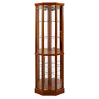 6 Shelf Lighted Corner Curio Cabinet(E26 light bulb not included)