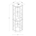 6 Shelf Lighted Corner Curio Cabinet(E26 light bulb not included)
